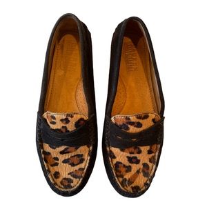 Ralph Lauren cheetah pony hair and suede loafers VGUC